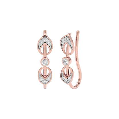 Brilliant Swirl Fashion Diamond Hoop Earrings 18 KT / Rose Gold