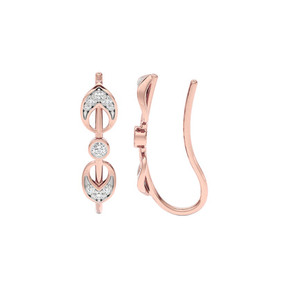 Brilliant Swirl Fashion Diamond Hoop Earrings 18 KT / Rose Gold