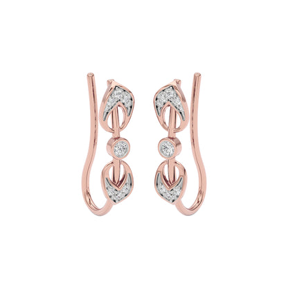 Brilliant Swirl Fashion Diamond Hoop Earrings 18 KT / Rose Gold