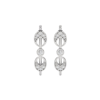 Brilliant Swirl Fashion Diamond Hoop Earrings 18 KT / White Gold