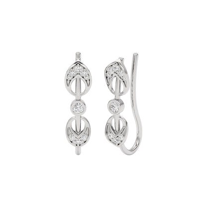 Brilliant Swirl Fashion Diamond Hoop Earrings 18 KT / White Gold