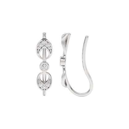 Brilliant Swirl Fashion Diamond Hoop Earrings 18 KT / White Gold