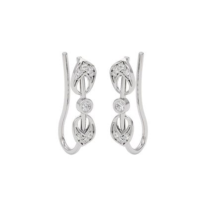 Brilliant Swirl Fashion Diamond Hoop Earrings 18 KT / White Gold