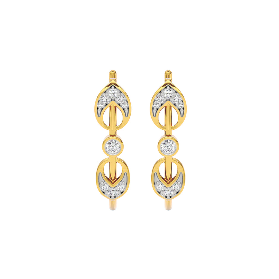 Brilliant Swirl Fashion Diamond Hoop Earrings 18 KT / Yellow Gold