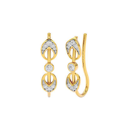 Brilliant Swirl Fashion Diamond Hoop Earrings 18 KT / Yellow Gold