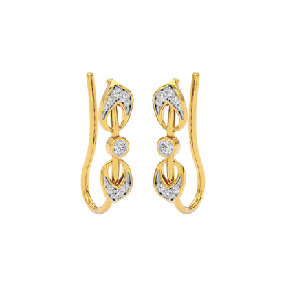Brilliant Swirl Fashion Diamond Hoop Earrings 18 KT / Yellow Gold