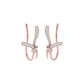 Ribbon Fashion Diamond Hoop Earrings 18 KT / Rose Gold