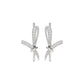 Ribbon Fashion Diamond Hoop Earrings 18 KT / White Gold