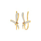 Ribbon Fashion Diamond Hoop Earrings 18 KT / Yellow Gold