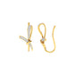 Ribbon Fashion Diamond Hoop Earrings 18 KT / Yellow Gold