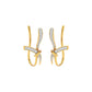 Ribbon Fashion Diamond Hoop Earrings 18 KT / Yellow Gold