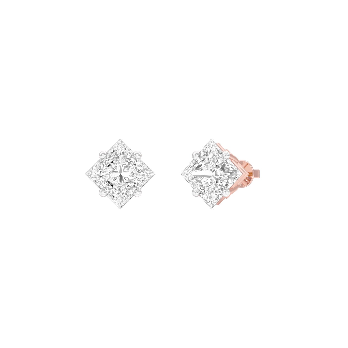 Petite Prism Diamond Stud Earrings 18 KT / Rose Gold