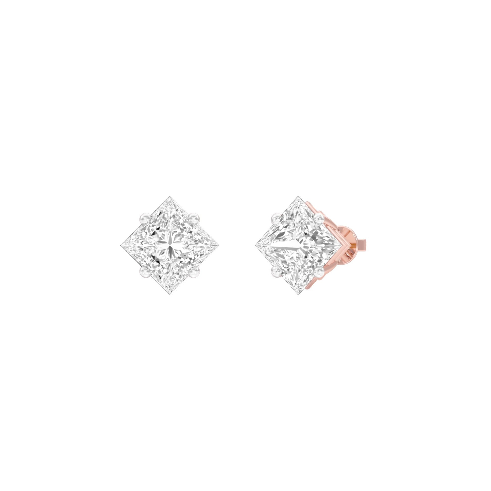 Petite Prism Diamond Stud Earrings 18 KT / Rose Gold