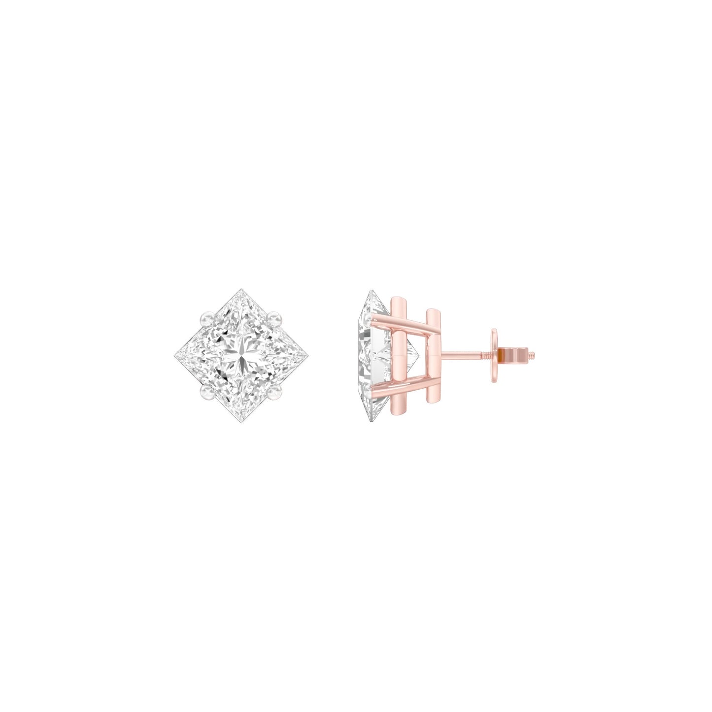 Petite Prism Diamond Stud Earrings 18 KT / Rose Gold