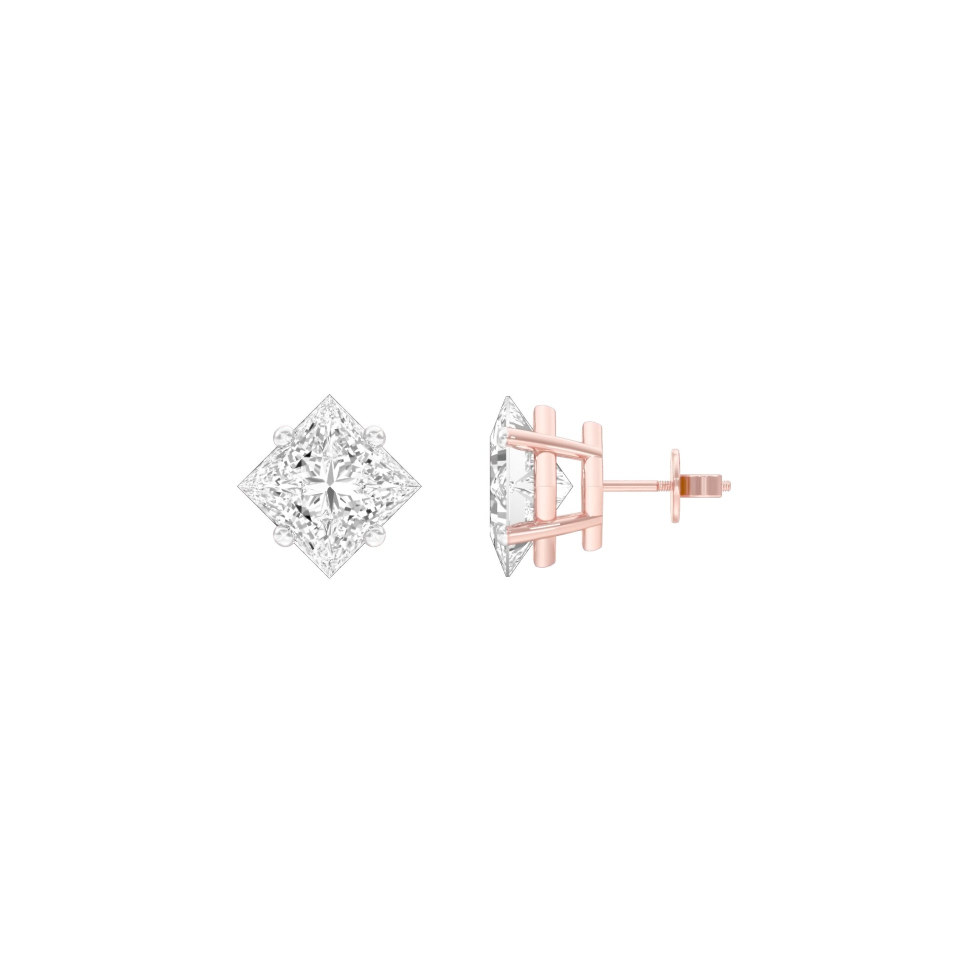Petite Prism Diamond Stud Earrings 18 KT / Rose Gold
