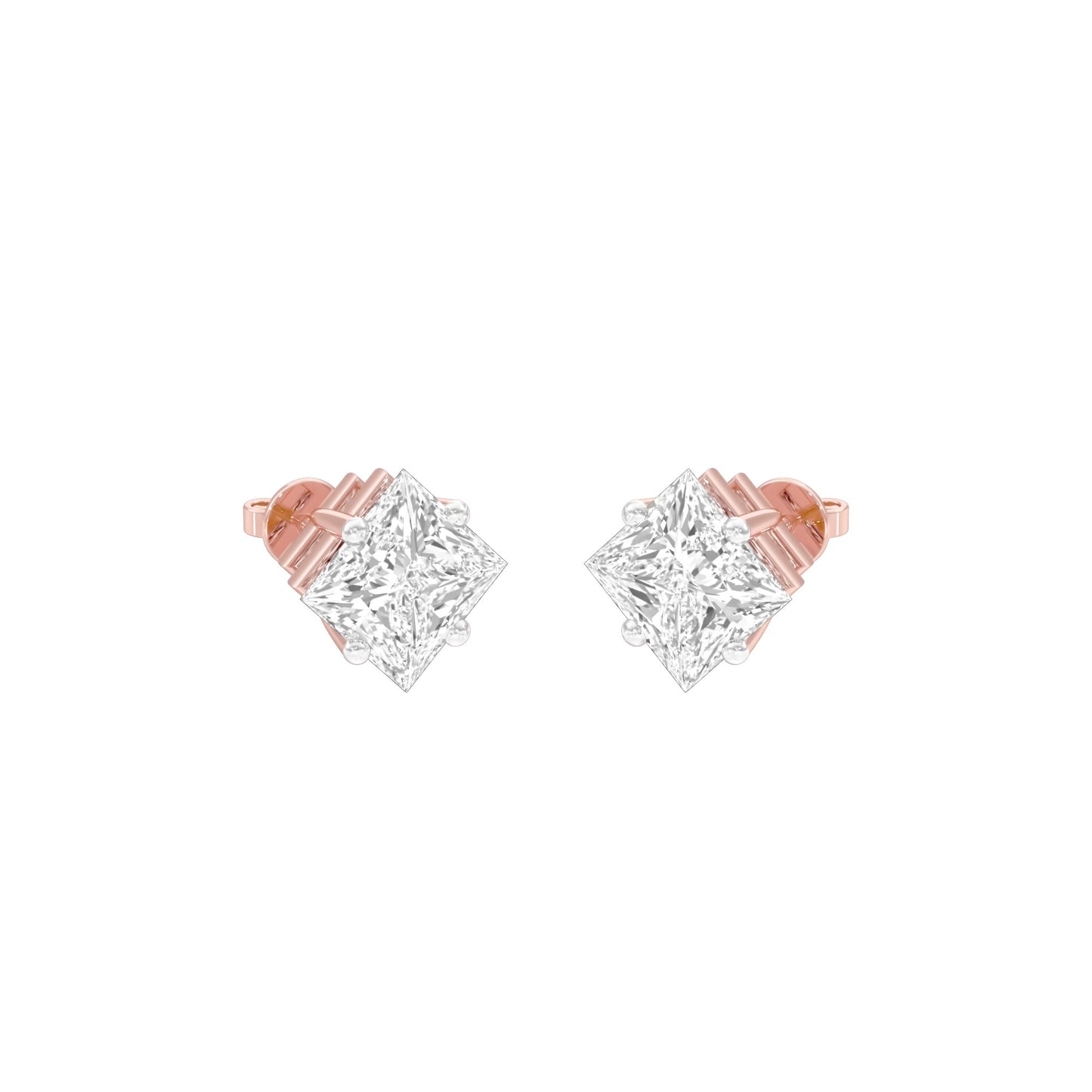 Petite Prism Diamond Stud Earrings 18 KT / Rose Gold