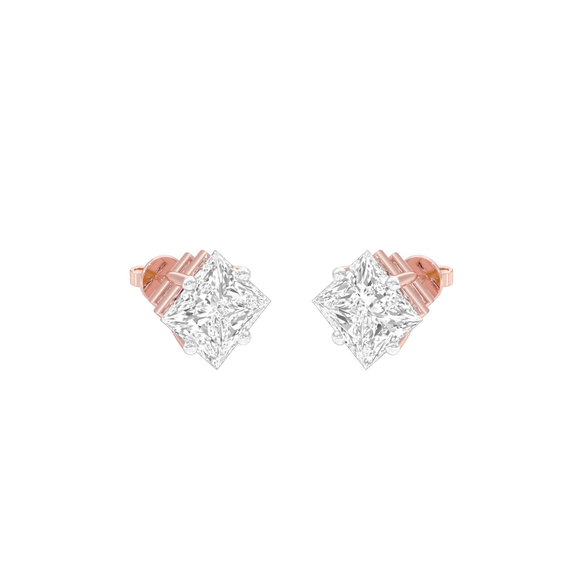 Petite Prism Diamond Stud Earrings 18 KT / Rose Gold