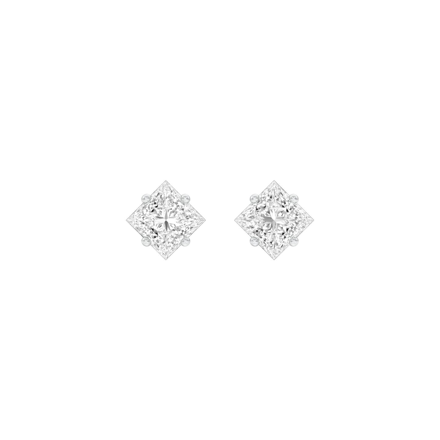 Petite Prism Diamond Stud Earrings 18 KT / White Gold