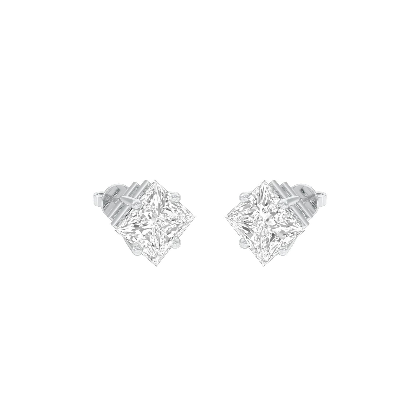 Petite Prism Diamond Stud Earrings 18 KT / White Gold