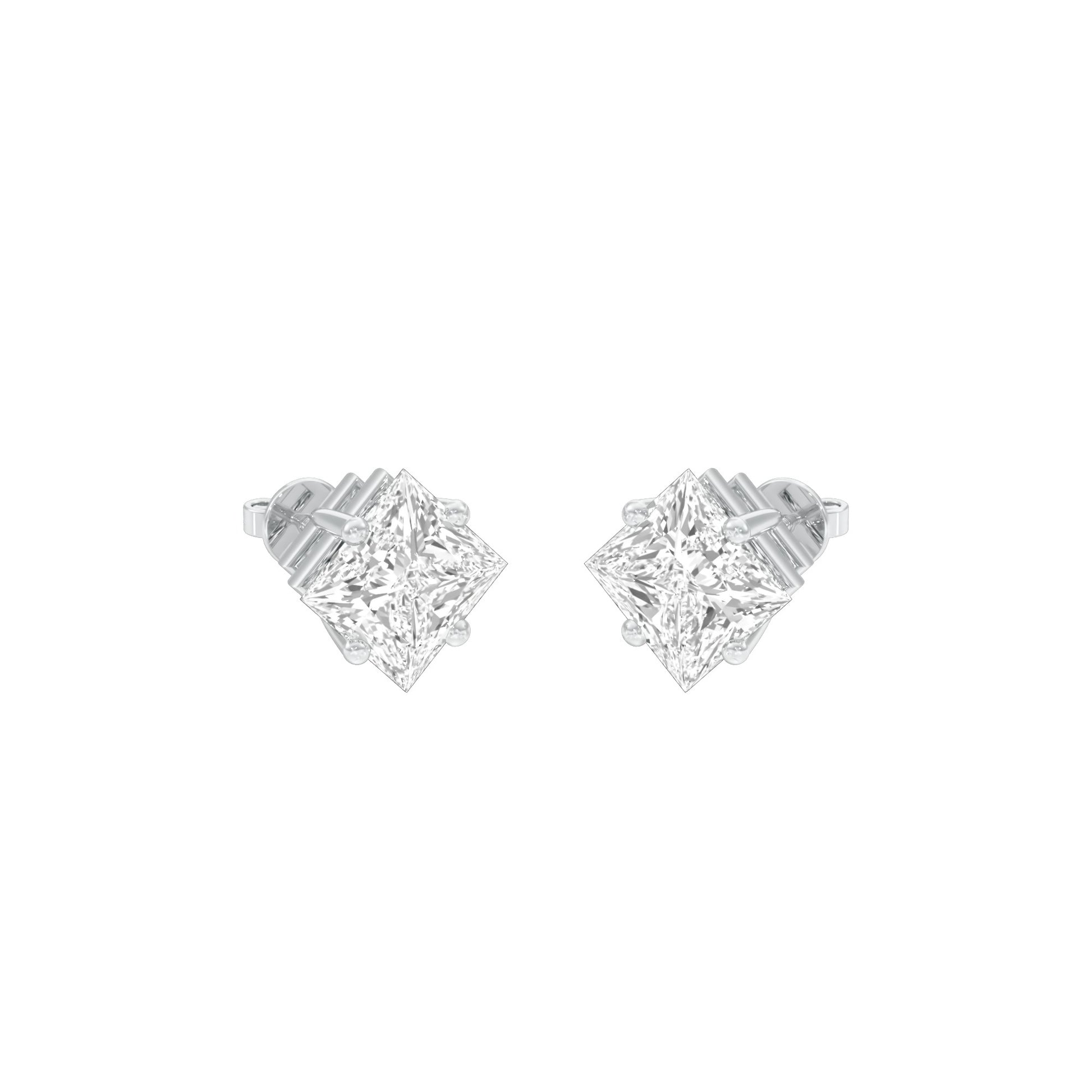 Petite Prism Diamond Stud Earrings 18 KT / White Gold
