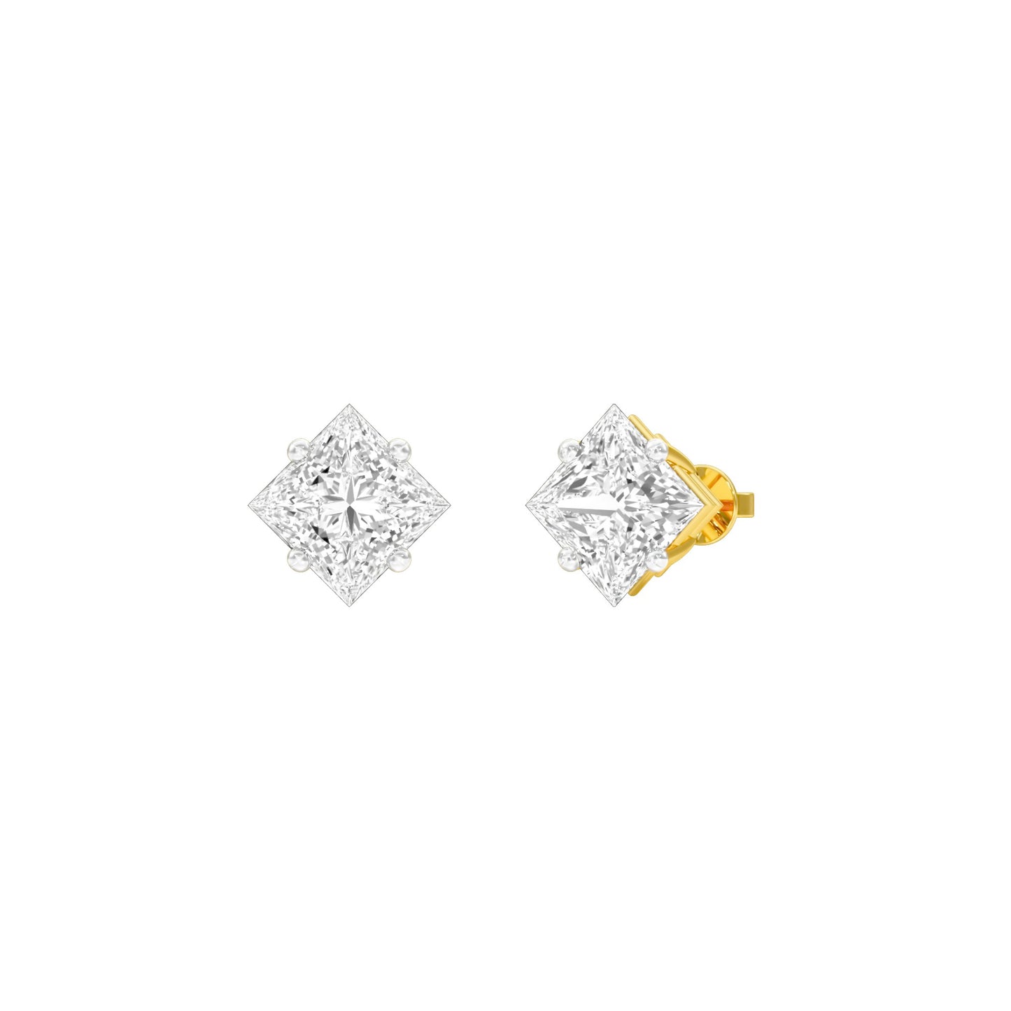 Petite Prism Diamond Stud Earrings 18 KT / Yellow Gold
