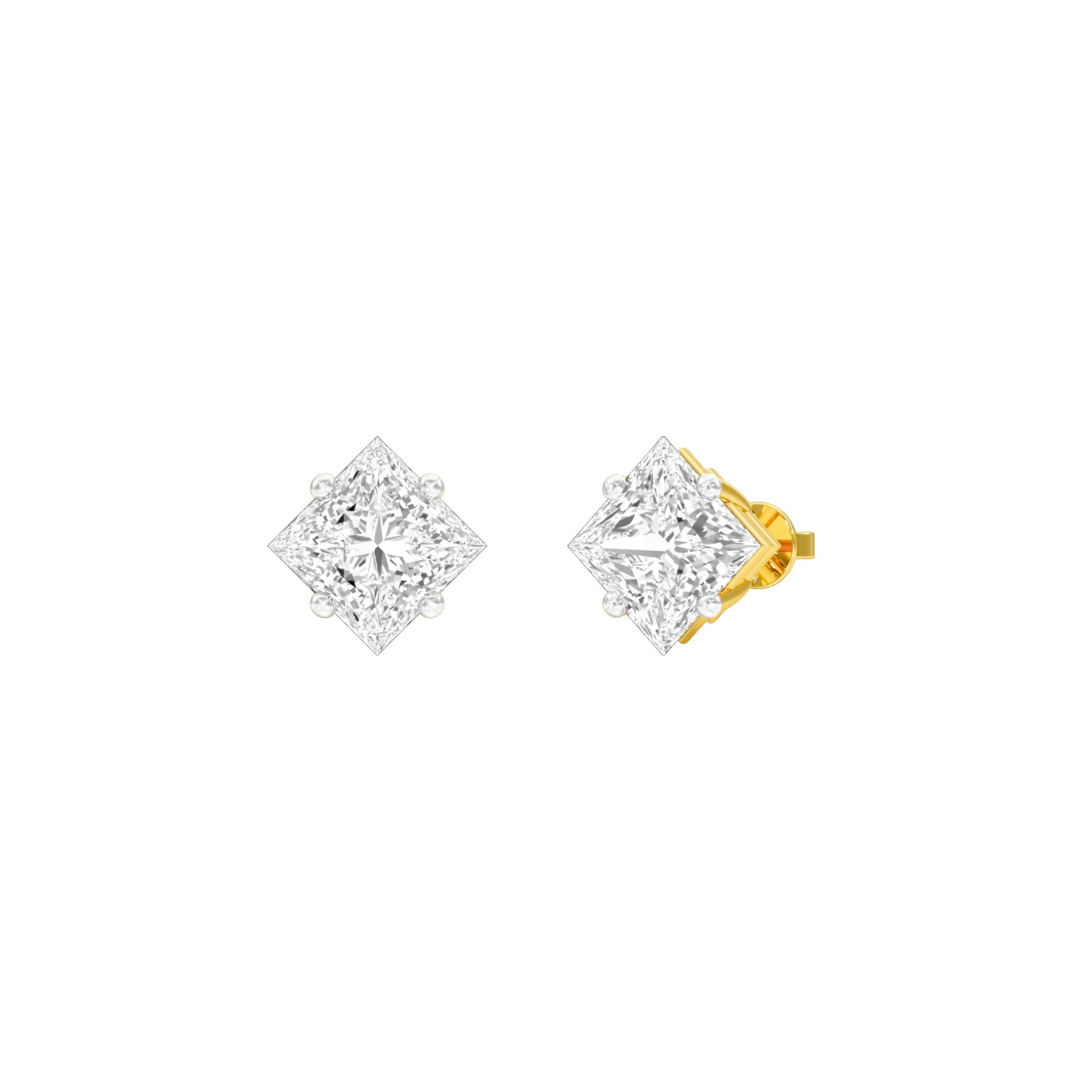 Petite Prism Diamond Stud Earrings 18 KT / Yellow Gold