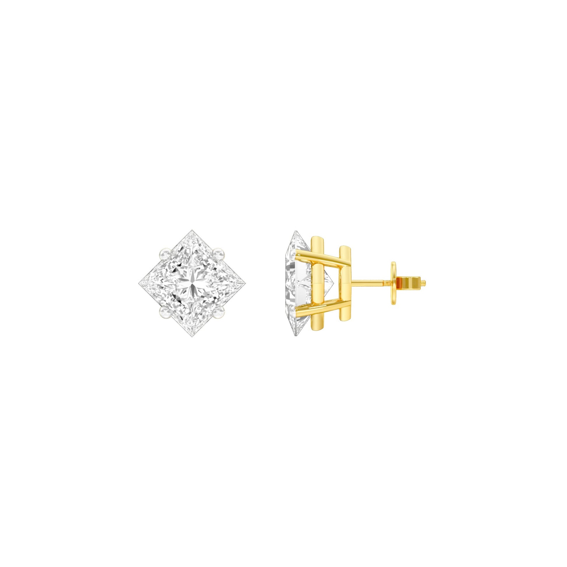 Petite Prism Diamond Stud Earrings 18 KT / Yellow Gold