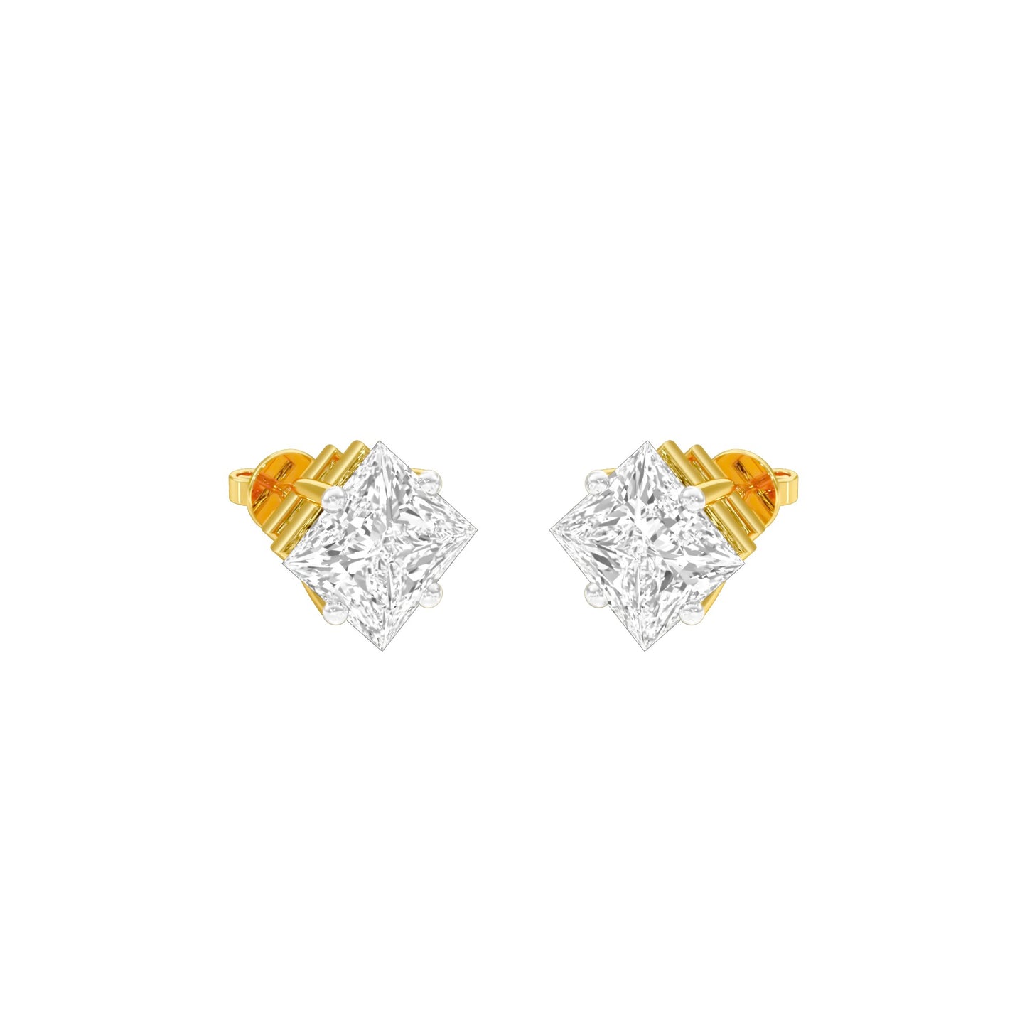 Petite Prism Diamond Stud Earrings 18 KT / Yellow Gold