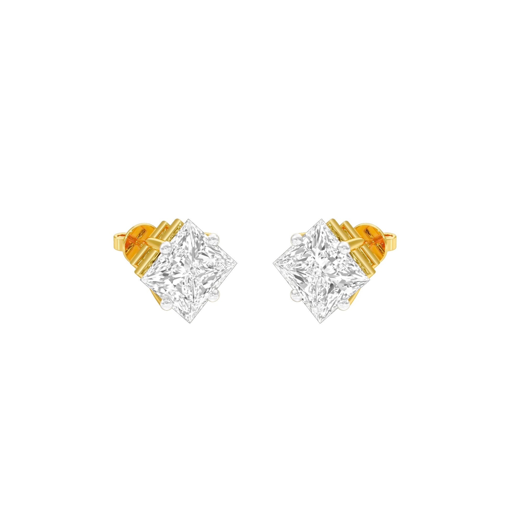 Petite Prism Diamond Stud Earrings 18 KT / Yellow Gold