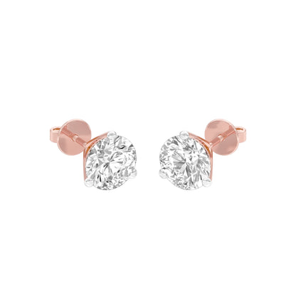 Ideal Round Diamond Stud Earrings 18 KT / Rose Gold