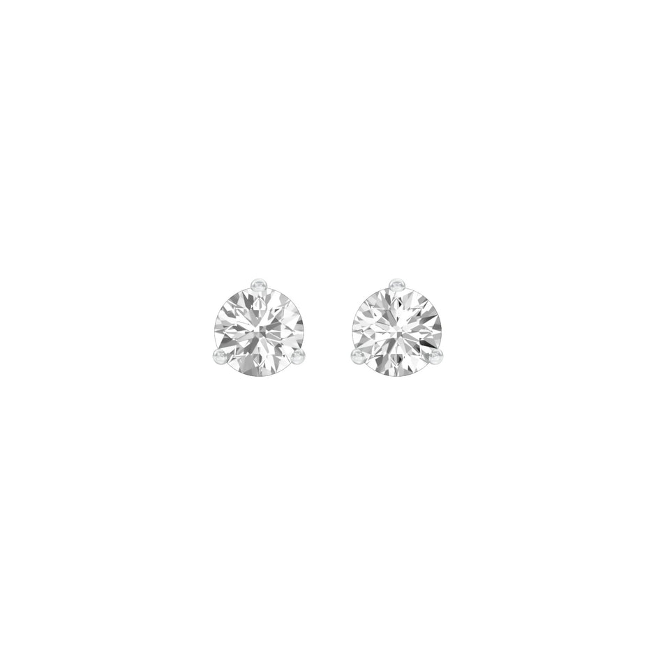 Ideal Round Diamond Stud Earrings 18 KT / White Gold