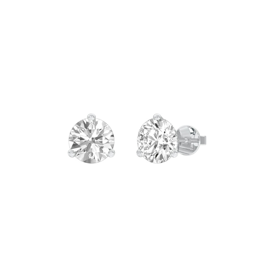 Ideal Round Diamond Stud Earrings 18 KT / White Gold