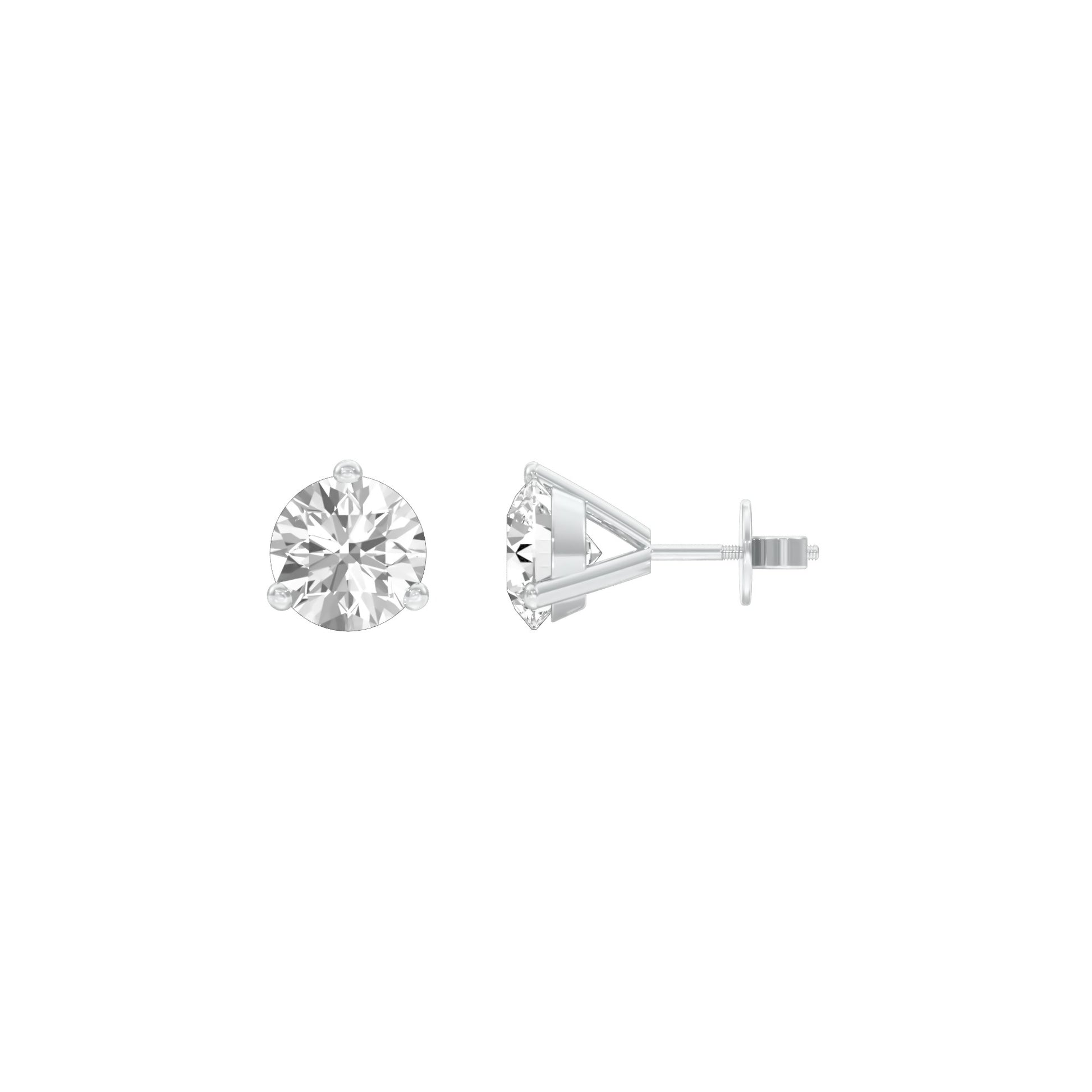 Ideal Round Diamond Stud Earrings 18 KT / White Gold