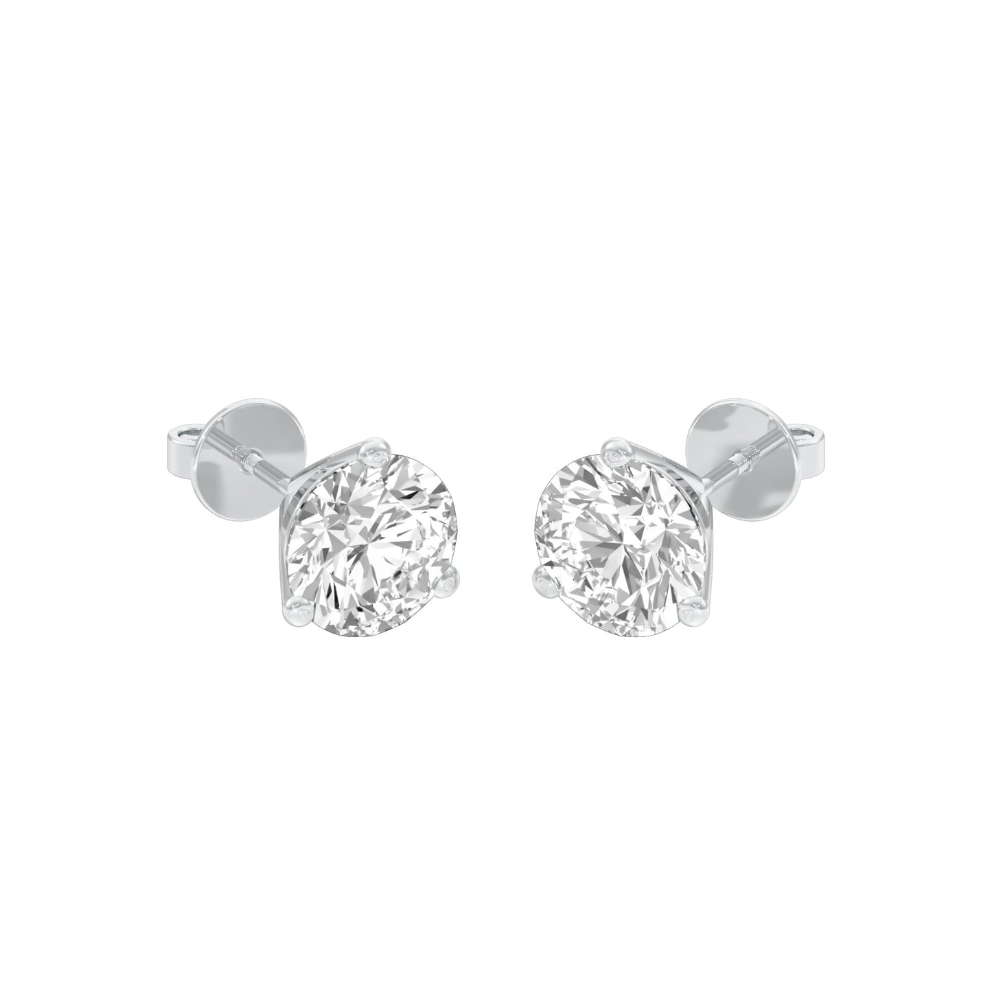 Ideal Round Diamond Stud Earrings 18 KT / White Gold