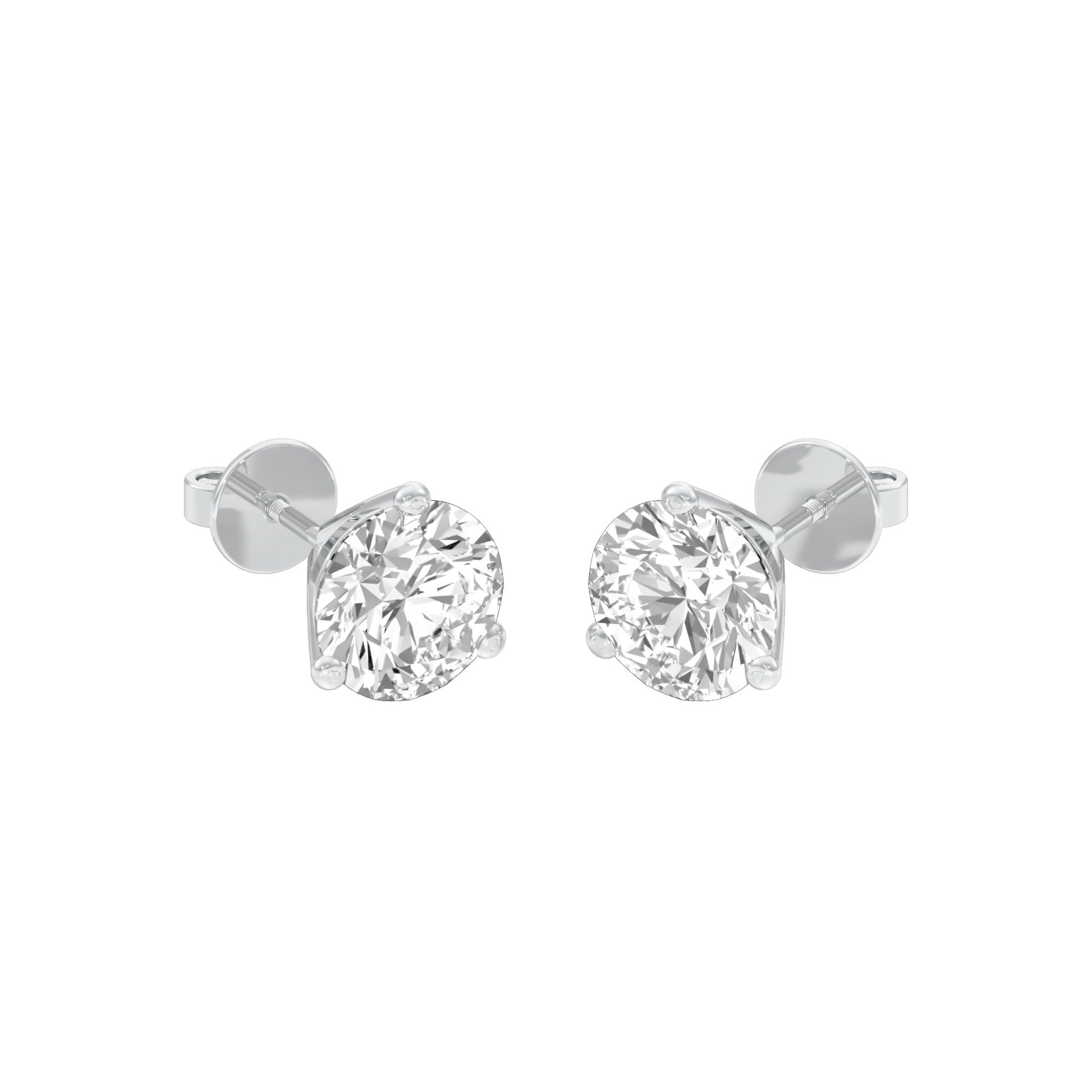 Ideal Round Diamond Stud Earrings 18 KT / White Gold