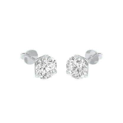 Ideal Round Diamond Stud Earrings 18 KT / White Gold