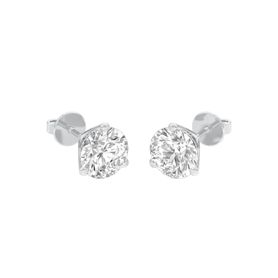 Ideal Round Diamond Stud Earrings 18 KT / White Gold