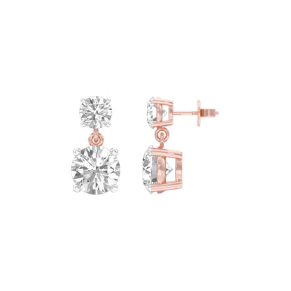 Twin Round Dimaond Stud Earrings 18 KT / Rose Gold