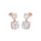 Twin Round Dimaond Stud Earrings 18 KT / Rose Gold