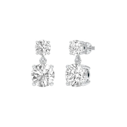 Twin Round Dimaond Stud Earrings 18 KT / White Gold