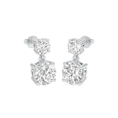 Twin Round Dimaond Stud Earrings 18 KT / White Gold