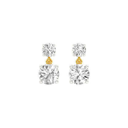 Twin Round Dimaond Stud Earrings 18 KT / Yellow Gold