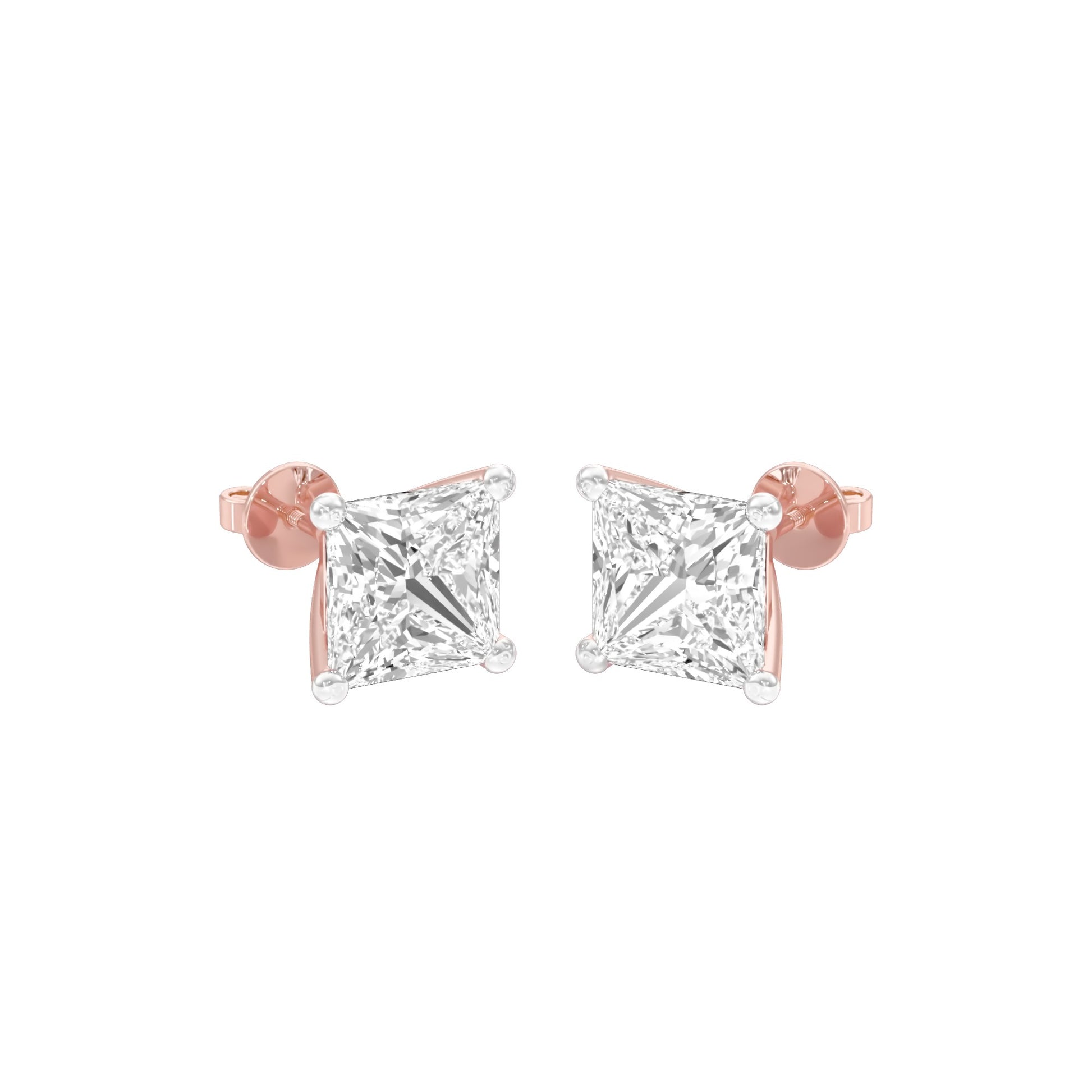Prism Pins Diamond Stud Earrings 18 KT / Rose Gold