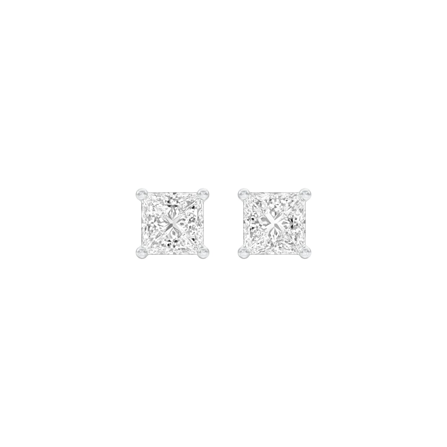 Prism Pins Diamond Stud Earrings 18 KT / White Gold