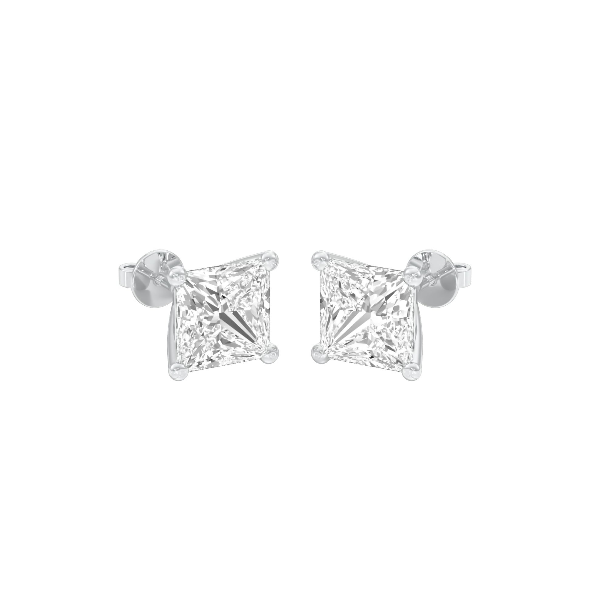 Prism Pins Diamond Stud Earrings 18 KT / White Gold