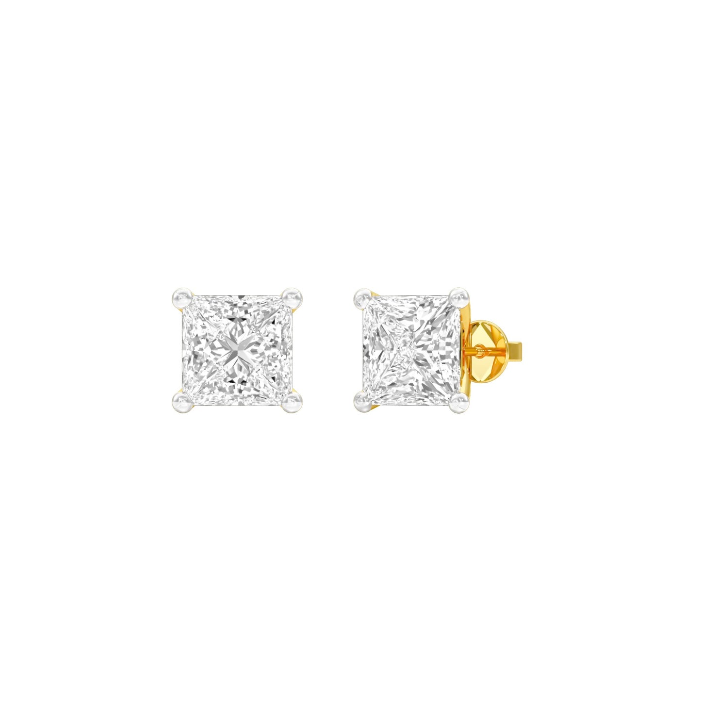 Prism Pins Diamond Stud Earrings 18 KT / Yellow Gold