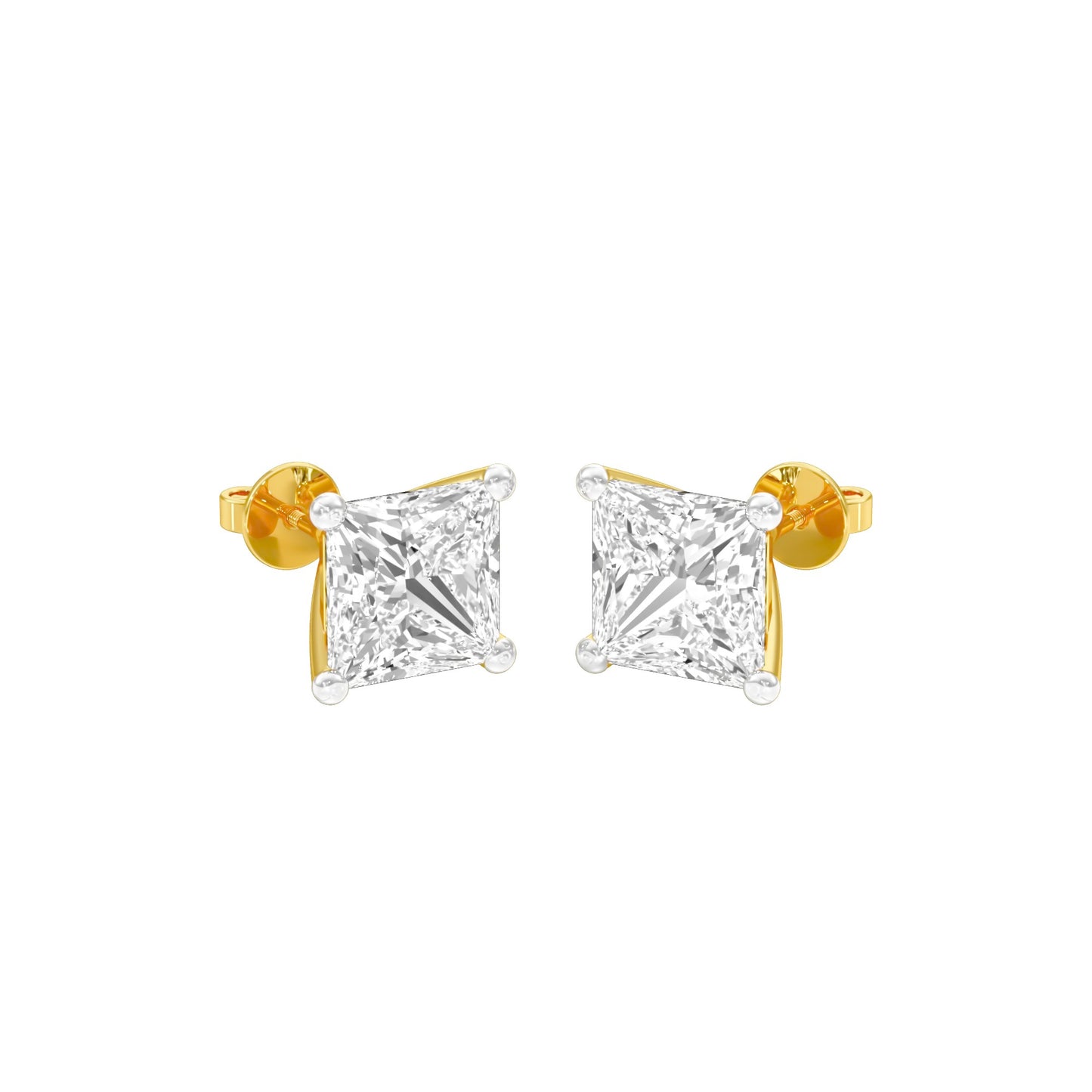 Prism Pins Diamond Stud Earrings 18 KT / Yellow Gold