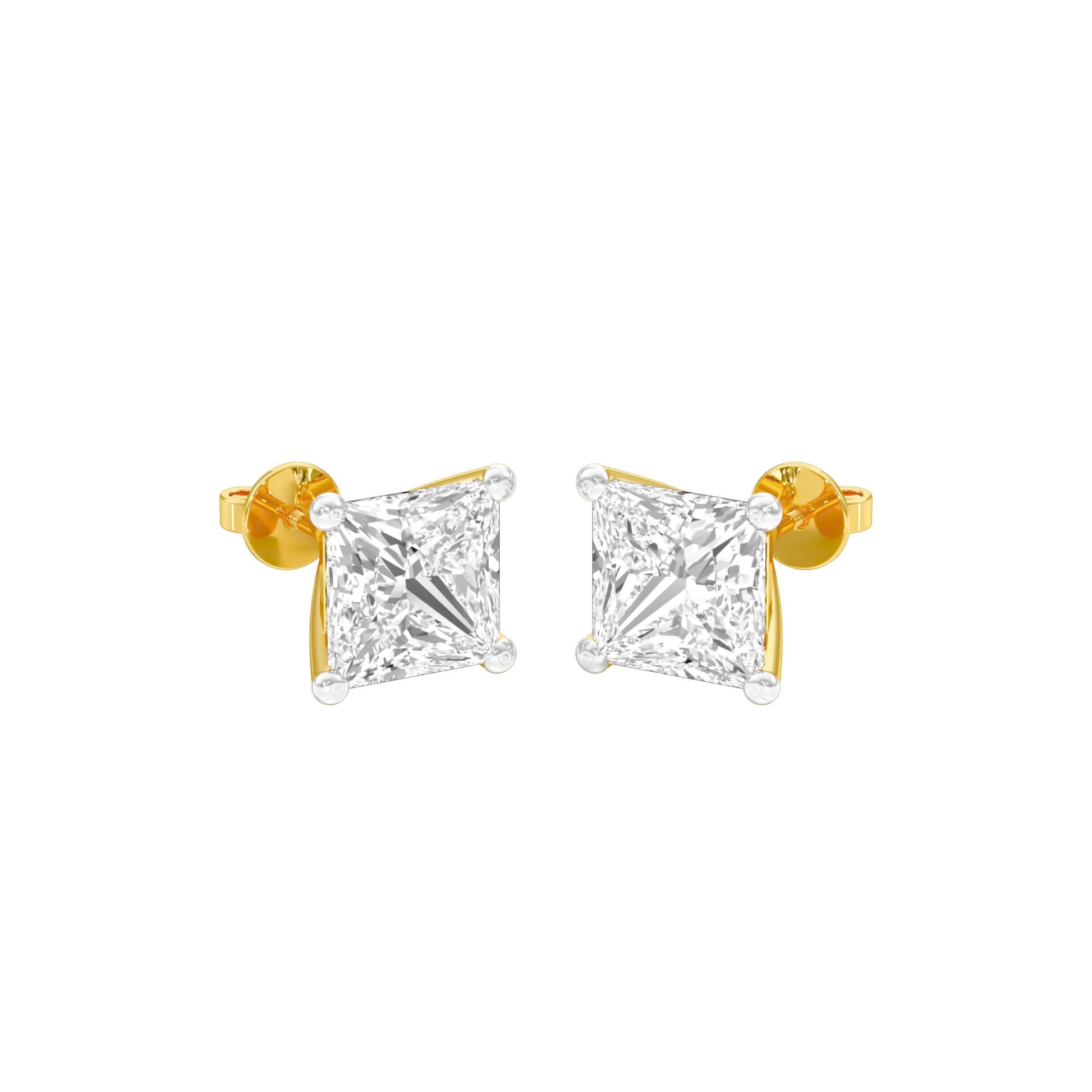 Prism Pins Diamond Stud Earrings 18 KT / Yellow Gold