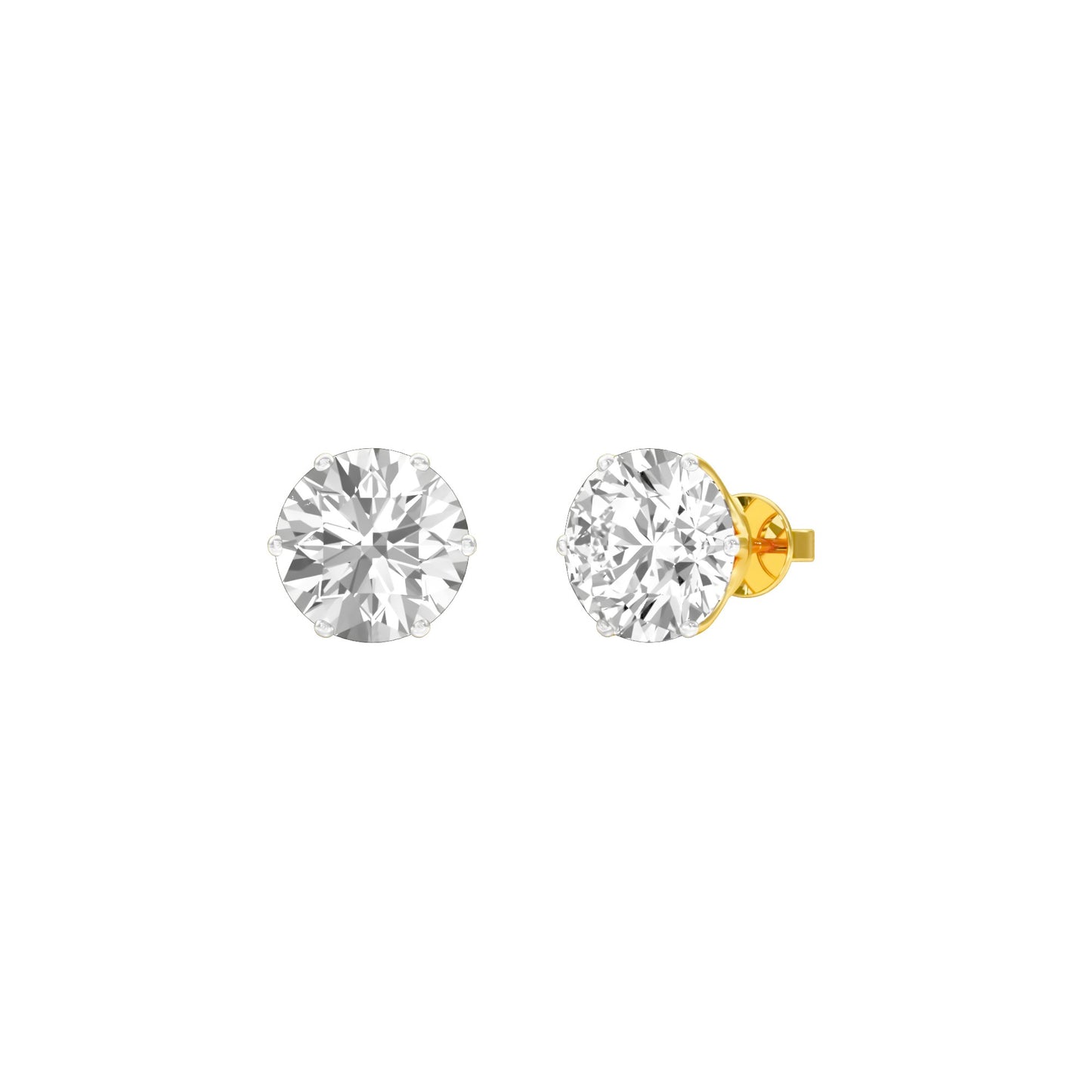 Twilight Pins Diamond Stud Earrings 18 KT / Yellow Gold