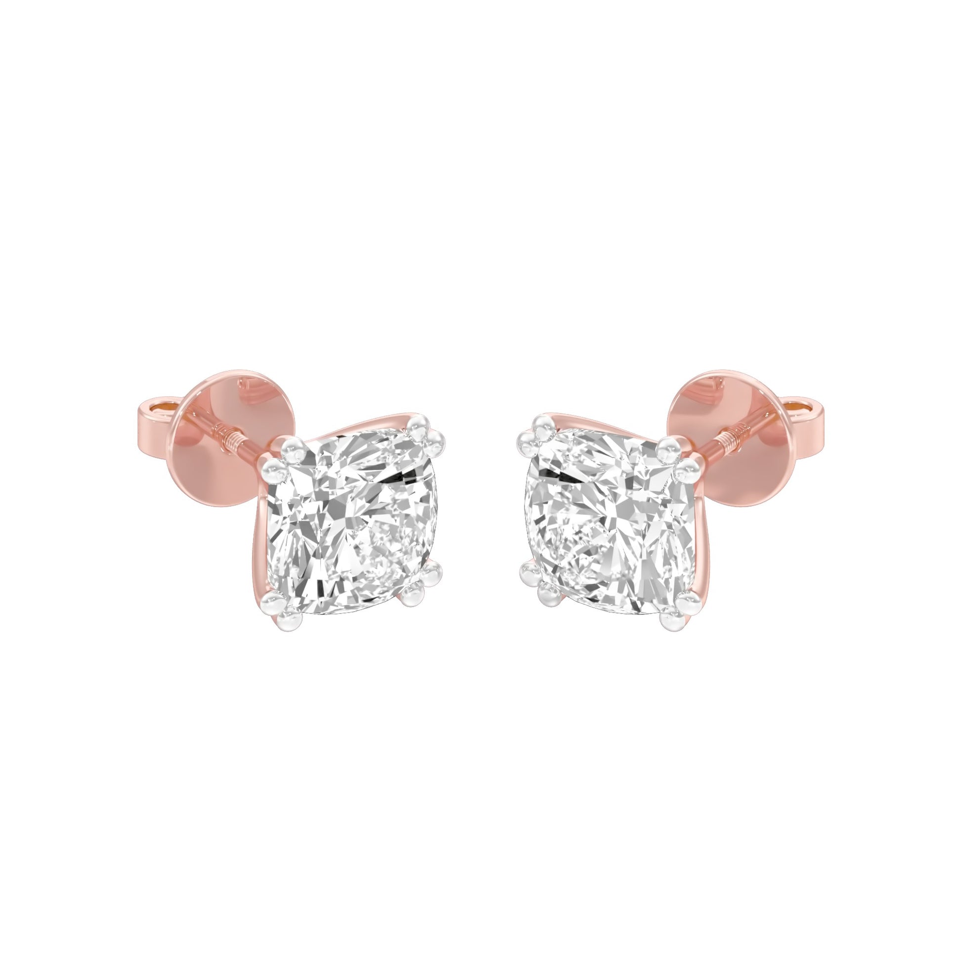 Sweet Cuts Diamond Stud Earrings 18 KT / Rose Gold